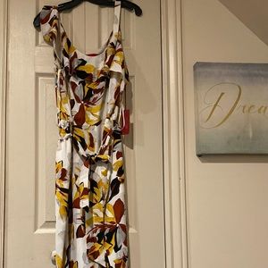 Colorful one piece jumper with belt, never worn